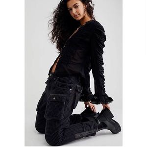 Free People We The Free London Calling Gray pants corduroy Size 30